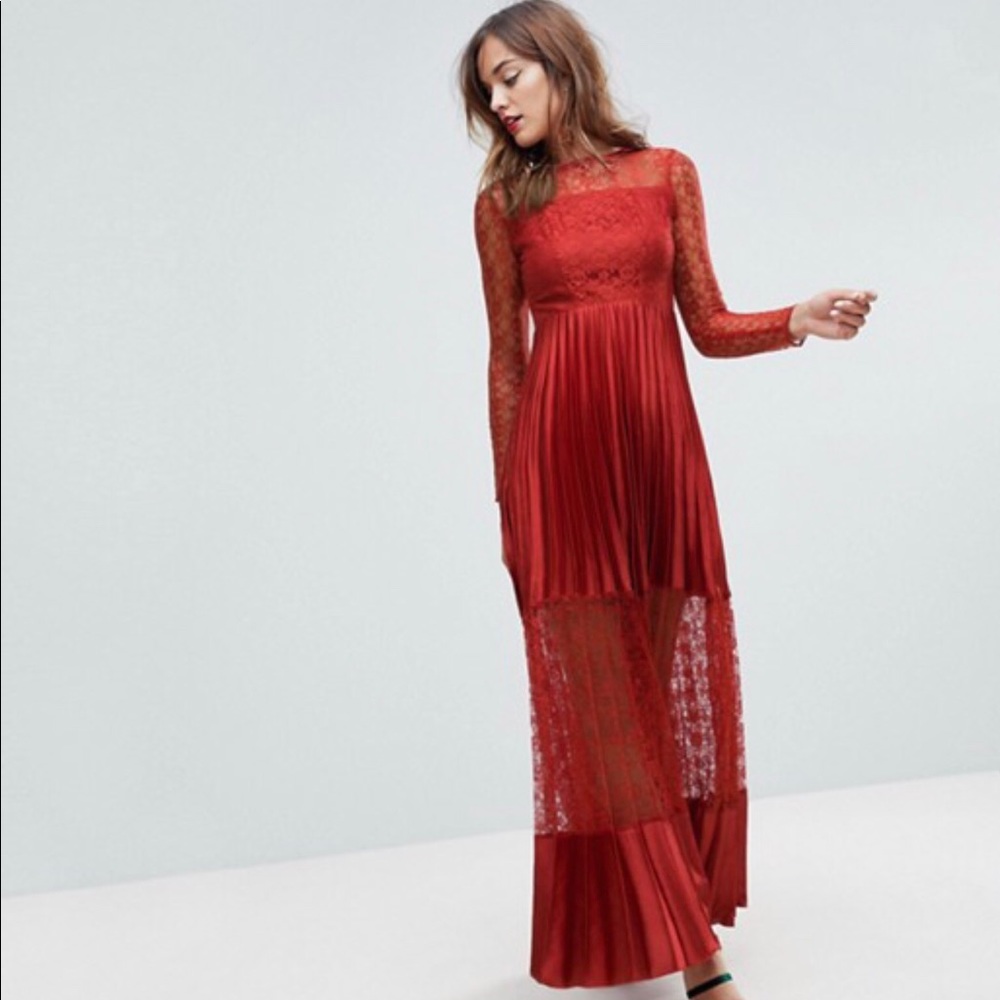 Asos satin panel maxi dress